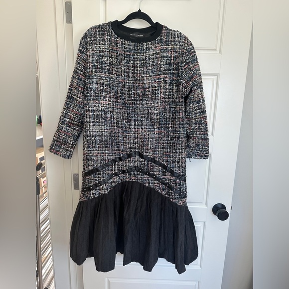 Elegant Black and Multicolor Tweed Dress - Picture 1 of 3